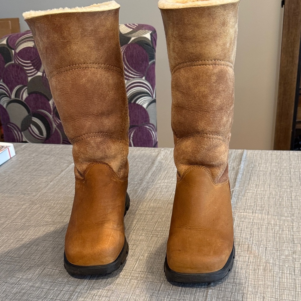 Genuine Suede and Sherpa Winter Boots with Sherpa Lining